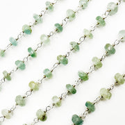Aquamarine Sterling Silver Wire Chain